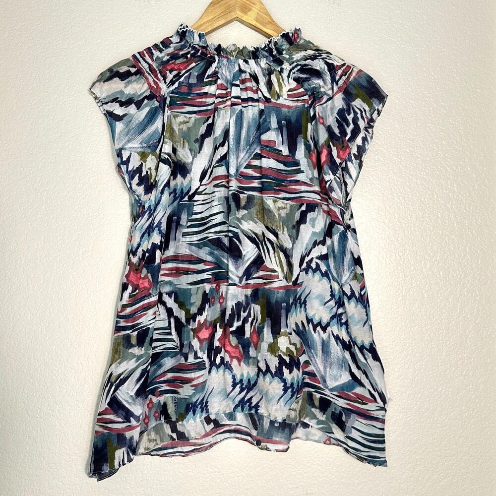 Chufy Mountain Print Sleeveless Lightweight Breezy Top Granola Girl Natural Boho - Picture 2 of 8